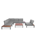 Aspen Large Outdoor Lounge Set with Teak Coffee & Side Tables