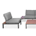 Aspen Large Garden Lounge Set with Teak Coffee & Side Tables close up of middle chair