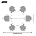 Aspen 6 Seat Stone Look Garden Dining Set from Roseland Furniture dimensions and size guide