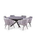 Aspen 6 Seat Stone Look Garden Dining Set from Roseland Furniture