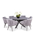 Aspen 6 Seat Stone Look Garden Dining Set from Roseland Furniture with 6 chairs
