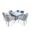 Aspen 6 Seater Fire Pit Table Garden Dining Set with Rectangular Table