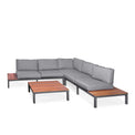 Aspen Garden Lounge Set with Teak Coffee & Side Tables