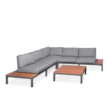 Aspen Mini Garden Lounge Set with Teak Coffee and Side Tables