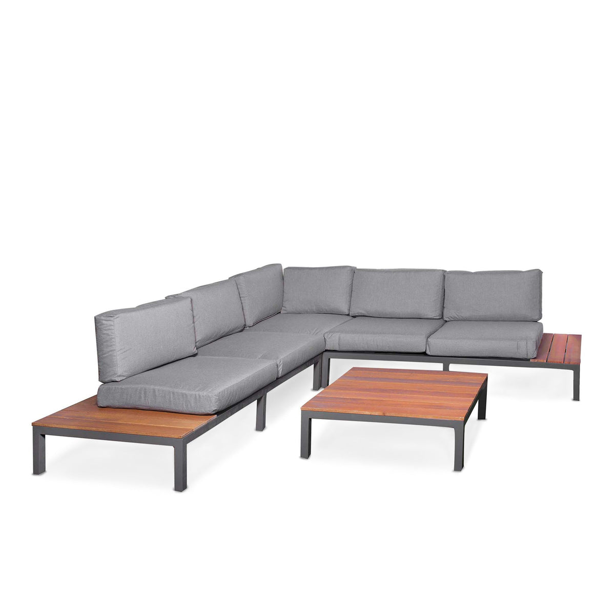 Aspen Garden Lounge Set with Teak Coffee & Side Tables