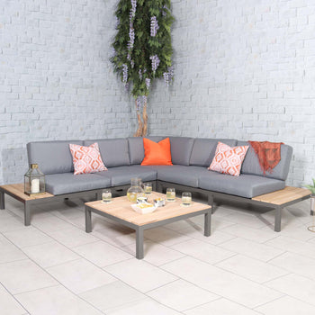 Aspen Mini Garden Lounge Set with Teak Coffee and Side Tables