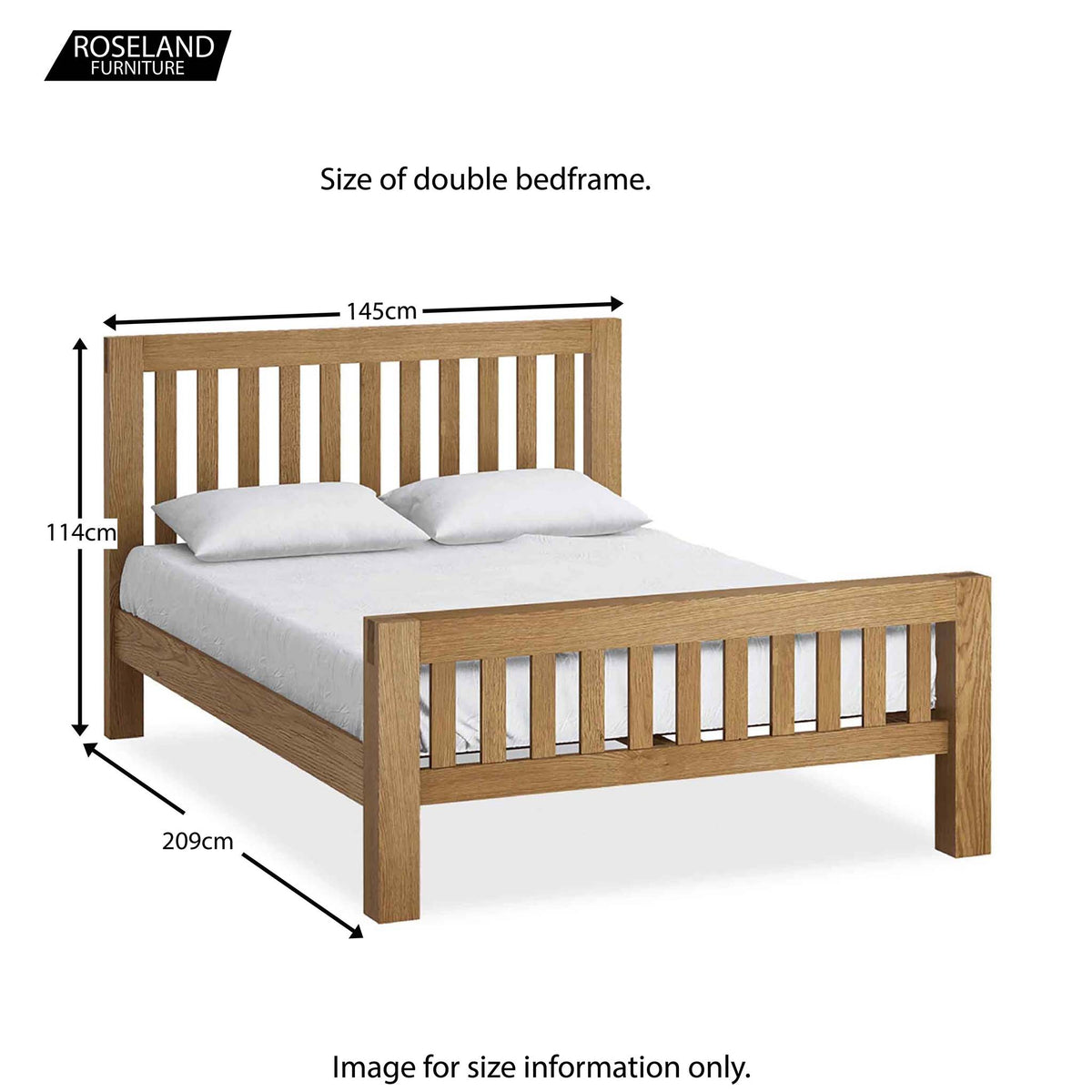 Abbey Double Bed Frame - Size Guide