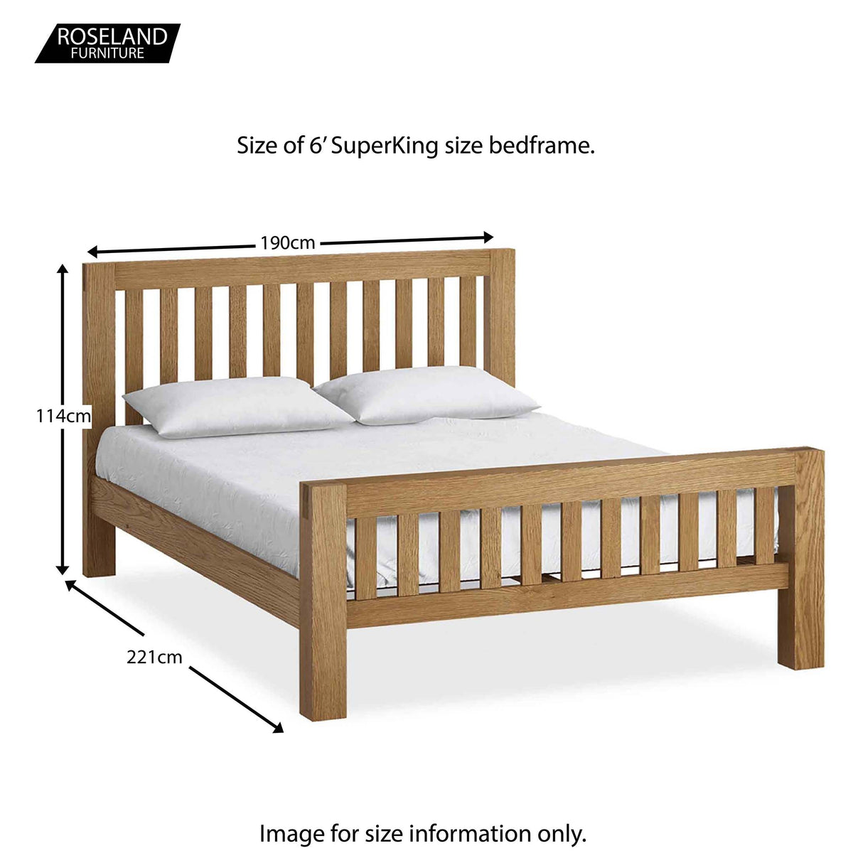 Abbey Super King Size Bed Frame - Size Guide