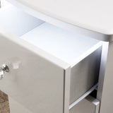 Aria white gloss LED lighting 6 drawer chest close up