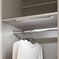 Aria White Gloss LED Lighting 2 Door Double Wardrobe with hanging rail