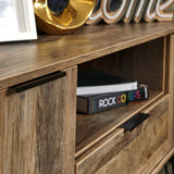 Moreno Rustic Oak Wide TV Unit with Black Hairpin Legs