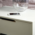Asher White 2 Drawer Side Lamp Table close up