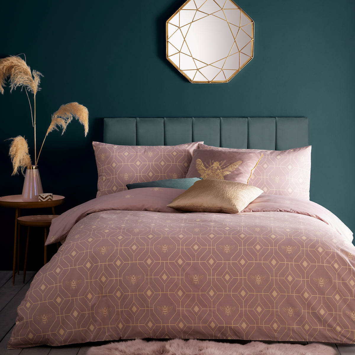 Caius Deco Duvet Set | Single | Blush