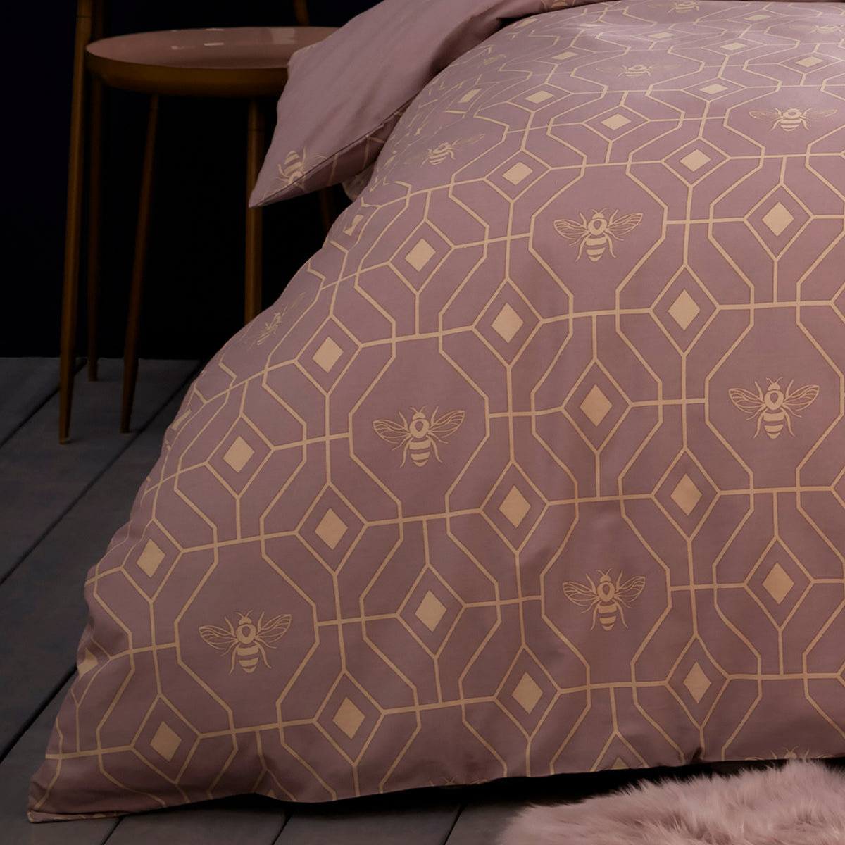 Caius Deco Duvet Set | Single | Blush