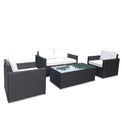 Berlin Black  Outdoor Rattan 4 Seater Sofa Lounge Set with Coffee Table