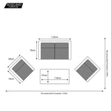 Berlin Grey  Rattan 4 Seater Sofa Lounge Set with Coffee Table Dimensions & Size Guide