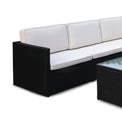 Berlin Black Rattan Corner Sofa Lounge Set with Coffee Table 