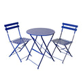 Bistro Blue Folding Table and Two Chairs by Roseland Furniture