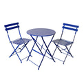 Bistro Blue Folding Table and Two Chairs by Roseland Furniture