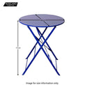 Bistro Blue Folding Table and Two Chairs - Table Size Guide