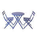 Bistro Blue Folding Table and Two Chairs