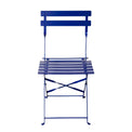 Bistro Blue Folding Table and Two Chairs - Close up of chair
