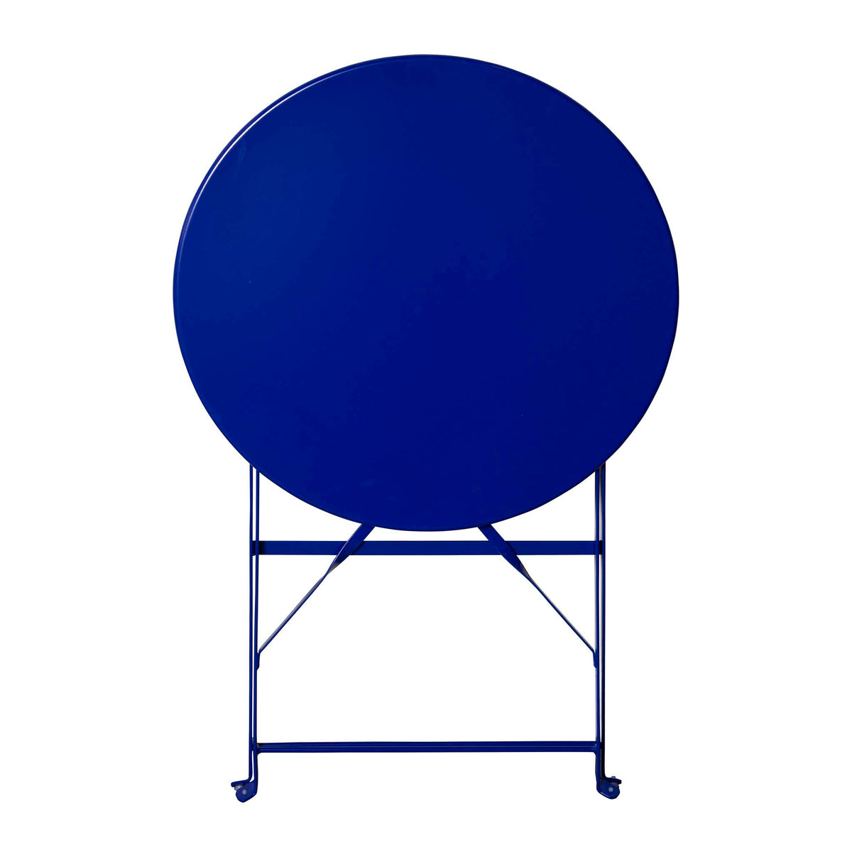 Bistro Blue Folding Table and Two Chairs - Table folded