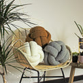 Lima Knot Filled Cushion | Silver