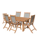 Broadway Acacia Wooden 6 Seat Garden Dining Set with reclining chairs by Roseland Furniture