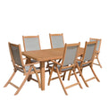 Broadway Acacia Wooden 6 Seat Garden Dining Set with reclining chairs by Roseland Furniture
