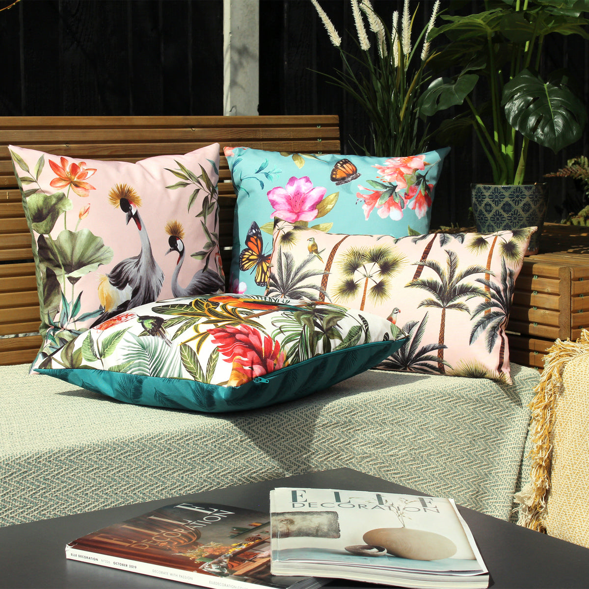 Butterflies 43cm Reversible Outdoor Polyester Cushion