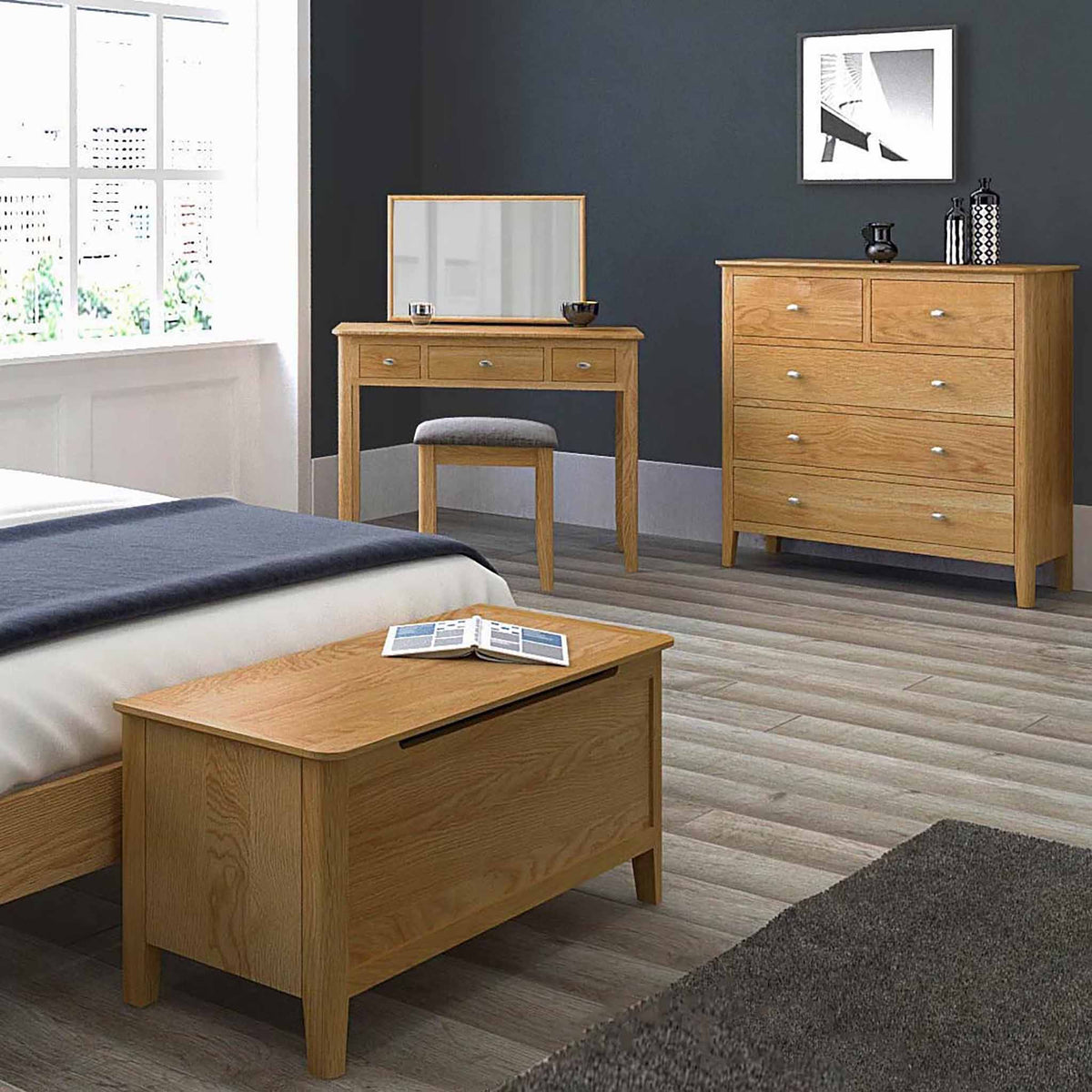 Alba Oak 2 Over 3 Chest of Drawers - Lifestyle