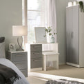Blakely Grey and White Wireless Charging 3 Drawer Bedside