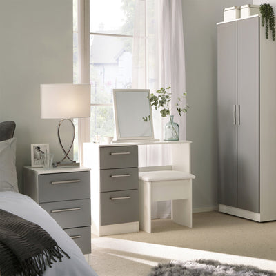 Blakely Grey and White 3 Drawer Dressing Table