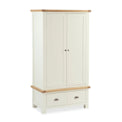 The Daymer Cream 2 Door Double Wardrobe with Storage Drawers from Roseland Furniture