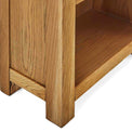 Abbey Grande Large Wide Oak Bookcase - Close up of base of bookcase
