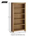 Abbey Grande Oak Large Wide Bookcase - Size guide
