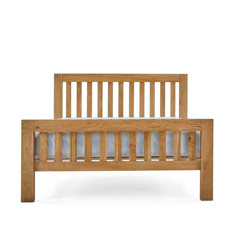 Abbey Grande Oak Bed Frame Solid Wood Waxed Oak Roseland Furniture