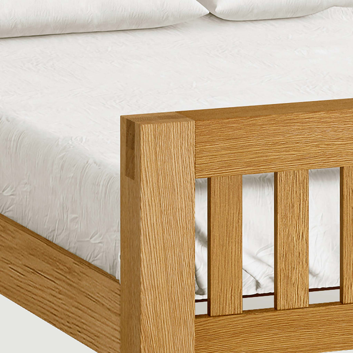 The Abbey Grande Wooden Oak Bed Frame Double or King Size - Close Up of Tenon Joints
