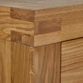 Abbey Grande Large Oak 3 Over 4 Chest of Drawers - Close up of tenon joint on top corner of chest of drawers