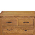 Abbey Grande Oak 2 Over 3 Chest of Drawers - Close up of top of chest of drawers