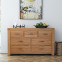 Abbey Grande Large Oak 3 Over 4 Chest of Drawers - Lifestyle