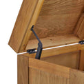 Abbey Grande Oak Blanket Box  - Close up of hinges