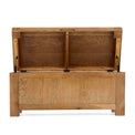 Abbey Grande Oak Blanket Box - Front view with lid open