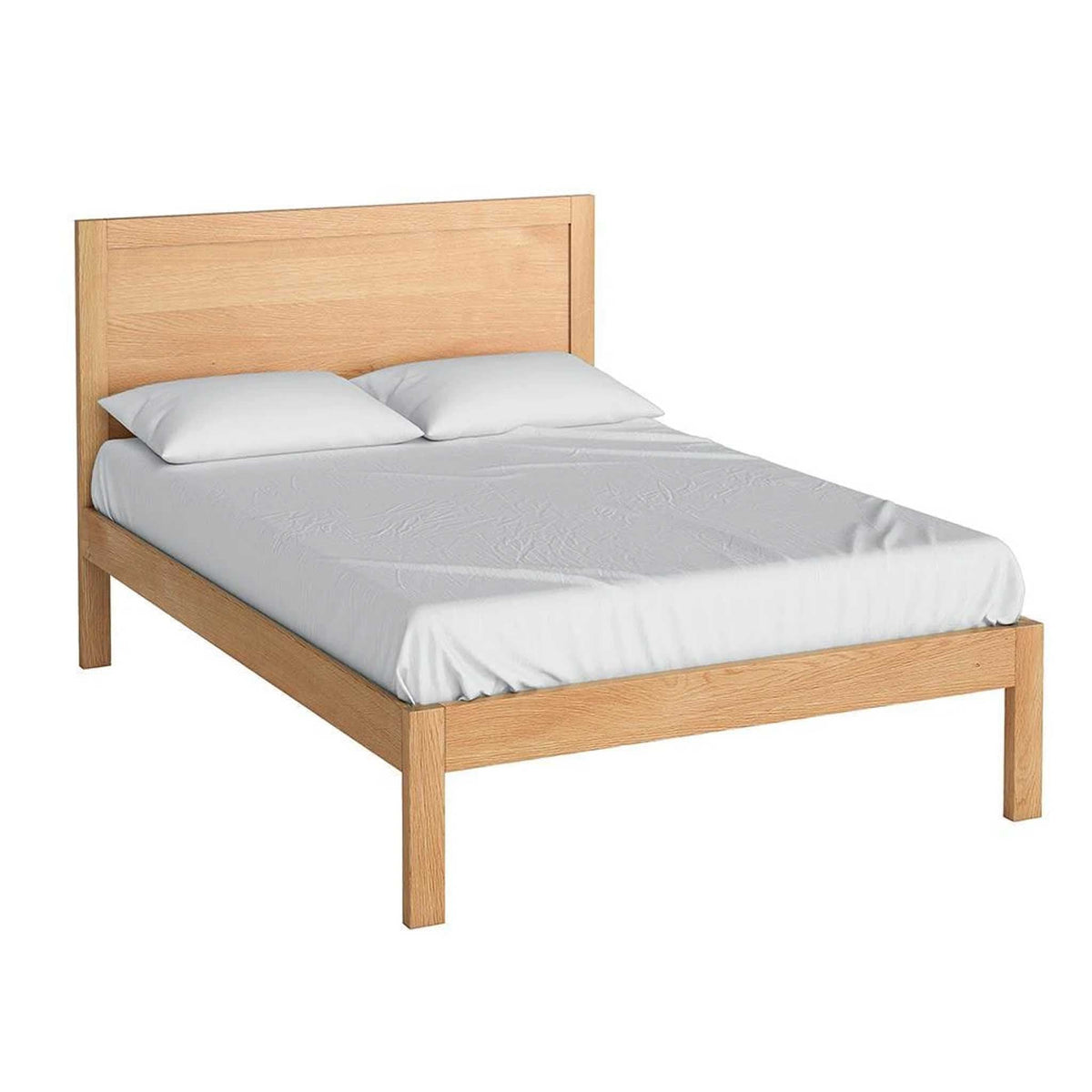 The Abbey Light Oak 4ft 6 Double Bed Frame by Roseland Furniture