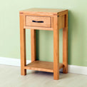 Side view of The Abbey Waxed Small Hall Telephone Table - Lifestyle side view