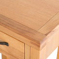 Abbey Waxed Small Hall Telephone Table -  Close up of front top corner of table