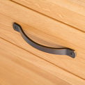  Abbey Waxed Oak Console Table with Drawer - Close up of drawer handle
