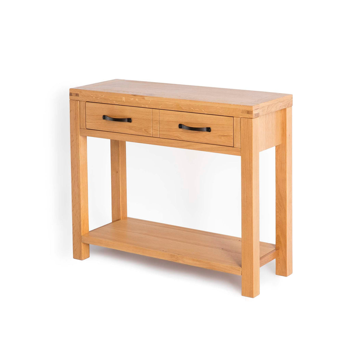 Abbey Waxed Oak Console Table with Drawer - Side view