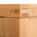  Abbey Waxed Oak Console Table with Drawer - Close up of tenon joint